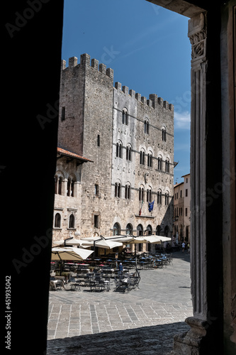 town square of Massa Marittima, a medieval town in the province of Grosseto of Southern Tuscany, Italy