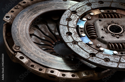 car clutch close-up. car part close-up clutch disc