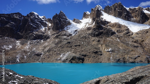 Laguna Puscanturpa in the Cordillera Huayhuash