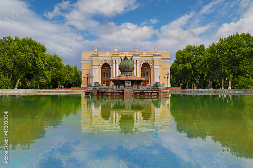 Navoi Theater which is national opera theater in Tashkent, Uzbekistan.