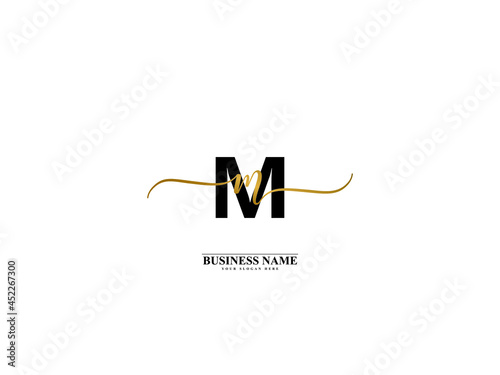 Letter MM Logo, creative mm m m signature logo for wedding, fashion, apparel and clothing brand or any business