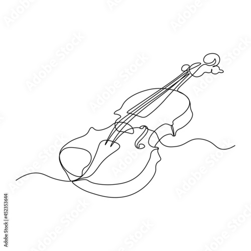 Violin continuous line vector illustration