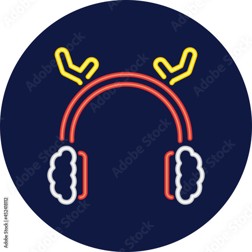 earmuffs neon icon