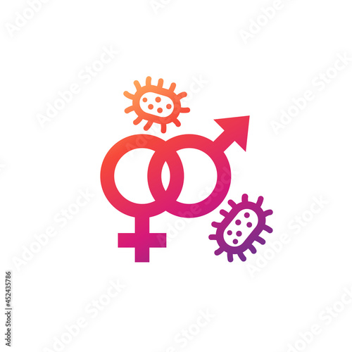 Sexual transmitted disease icon on white