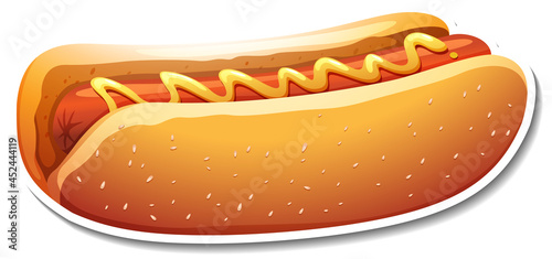 A hotdog sticker on white background