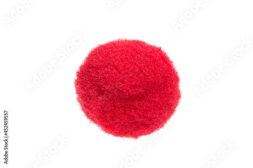 Red pompom isolated