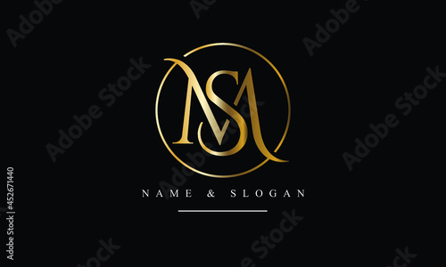 SM, MS, S, M abstract letters logo monogram