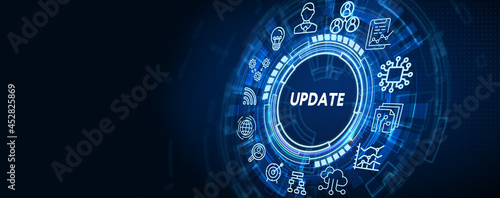 Business, Technology, Internet and network concept. Update software computer program upgrade