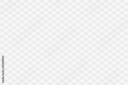 Abstract Seamless Light Checkered Cube Luxury Pattern Background. Vip Luxury White Leather Background With Buttons. Abstract white background texture of luxury leather upholstery. Vector EPS10.