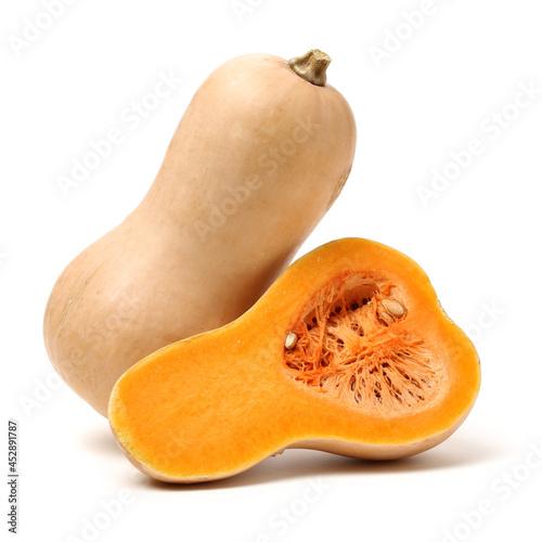 butternut squash isolated on white background. 