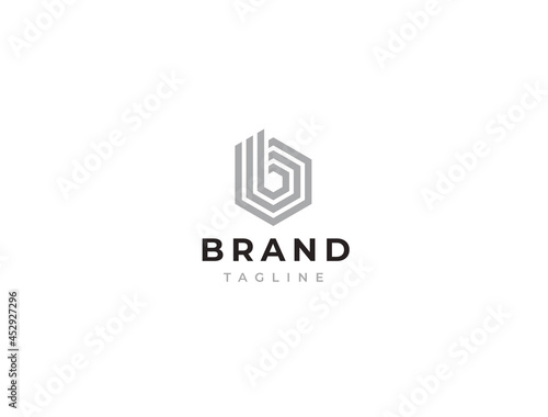 B logo. Abstract letter B logotype. Creative minimalism logotype. Universal modern geometric linear logo idea.