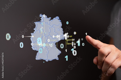 3D map of Germany. Map of Germany land border