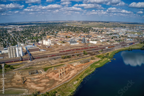 Aerial View of Williston in the Bakken Oil Fields of North Dakota