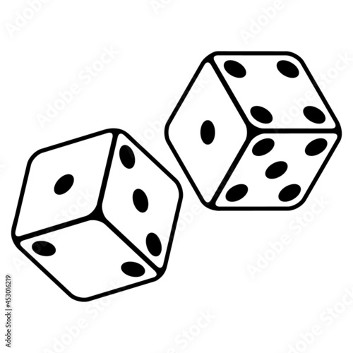 Cartoon Dice Vector Illustration on White Background