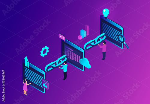 Hyperlinks Between Websites - Inbound and Outbound Links - Concept