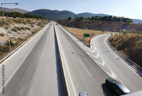 road street turn turns deviation in egnatia street greece