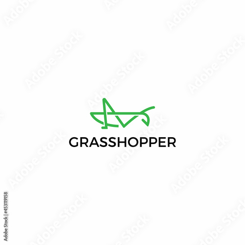 Simple geometric grasshopper logo. 