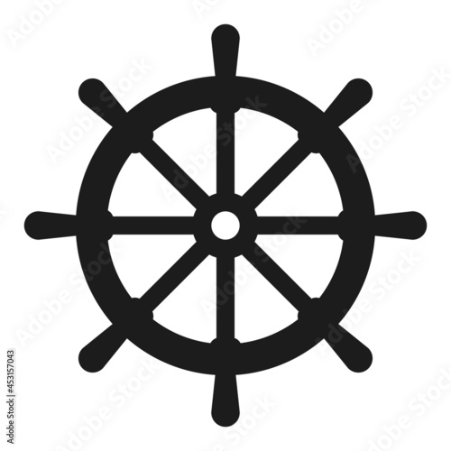 Nautical wheel clip art. Isolated vector pictogram. Navigation at sea symbol.