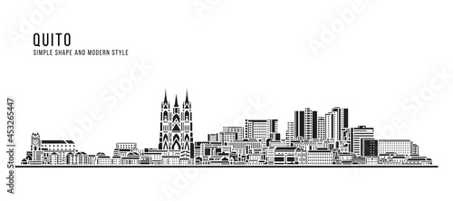 Cityscape Building Abstract Simple shape and modern style art Vector design - Quito