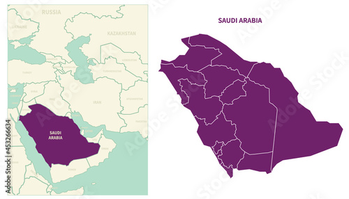 Saudi arabia map. map of Saudi arabia and neighboring countries.