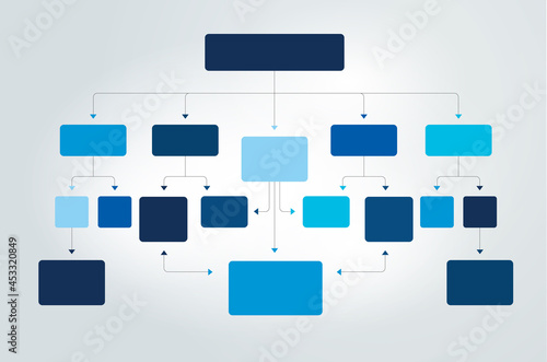 Infographics flowchart. Colored shadows scheme.