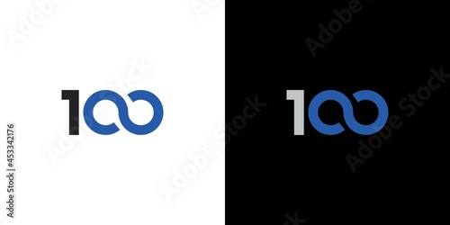 modern and unique 100 infinity logo