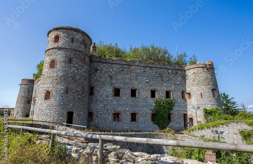 View of Forte Sperone (Sperone Fort) , one of the most important and better preserved structures of the fortifications of Genoa, Italy.