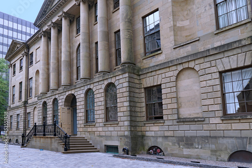  The classical facade of the historic Nova Scotia legislature building.