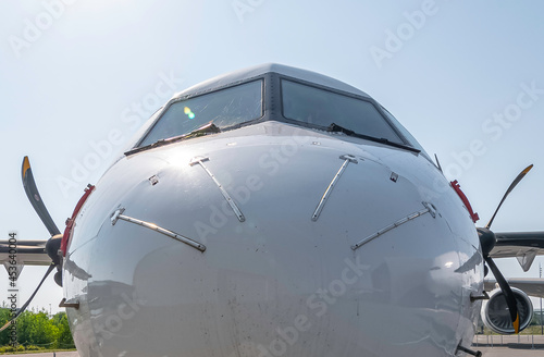 Cockpit d'un avion de ligne.