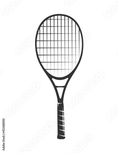 Lawn tennis racket isolated on white background. Vector illustration