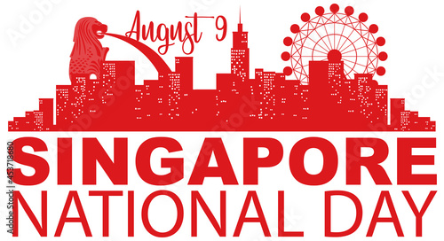 Singapore National Day with Marina Bay Sands Singapore and fireworks