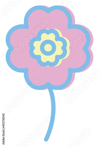 Pink gerber flower, illustration, vector, on a white background.