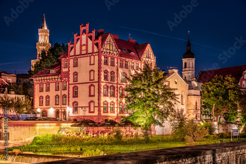 Opolska Wenecja i Stare Miasto w Opolu nocą