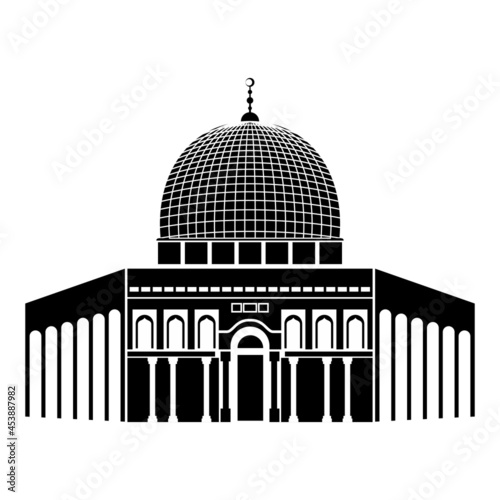 palestine al aqsa mosque, illustration symbol silhouette design