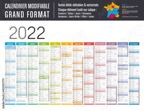 Calendrier 2022 modifiable - Grand format