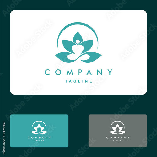 Lotus, yoga, spa and wellnes logo set vector icon illustration designs