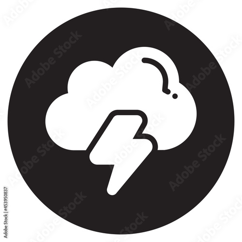 Cloud thunder glyph icon