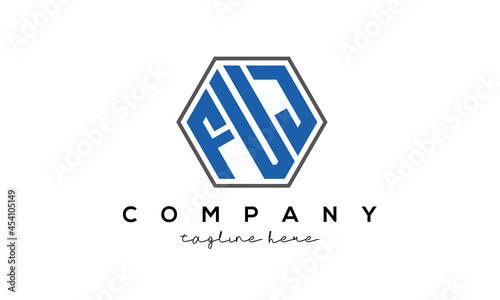 letters FUJ creative polygon logo victor template 