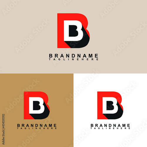 BB letter logo vector design with three colors