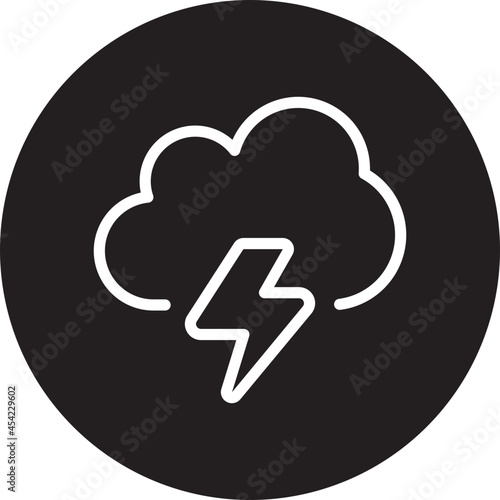 Cloud thunder glyph icon