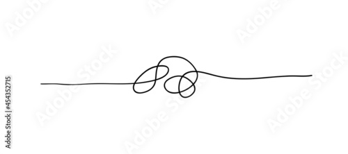 Vector random chaotic lines isolated on white background.