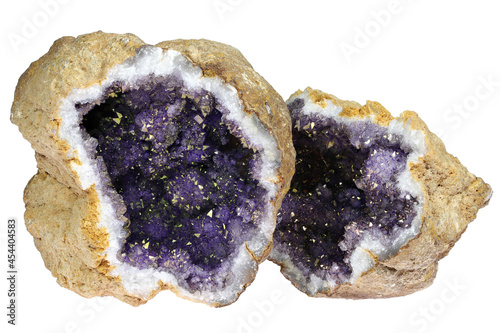 amethyst geode from Morocco isolated on white background