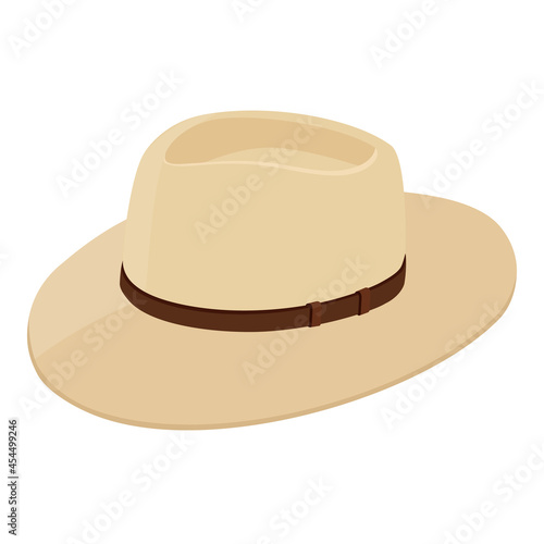 Vintage fedora noir hat isolated on white background