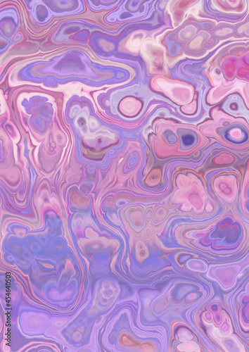 A 3d digital illustration of pink and lavender abstract swirls.