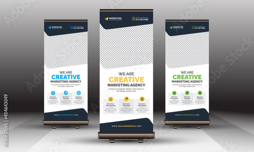 Corporate Roll Up Banner Signage Standee Template | Creative Business X Banner Design Layout