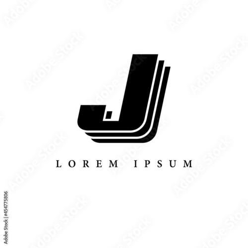 simple alphabet logo black and white concept with layer combination