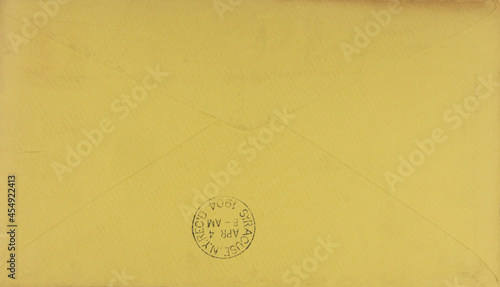 luftpost airmail briefumschlag envelope vintage retro alt old papier paper rückseite back side gelb yellow new york usa amerika america syracuse april 1904