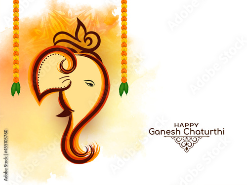 Mythological Happy Ganesh Chaturthi hindu festival background