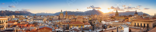 panoramic view at the old town of palermo, sicily