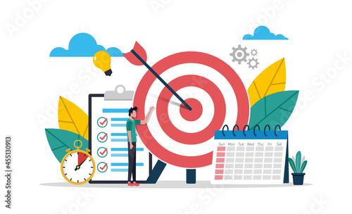 Setting smart goals concept for success in life and business vector illustration